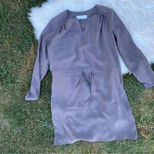 Amanda Uprichard 100% silk slate long sleeve dress small